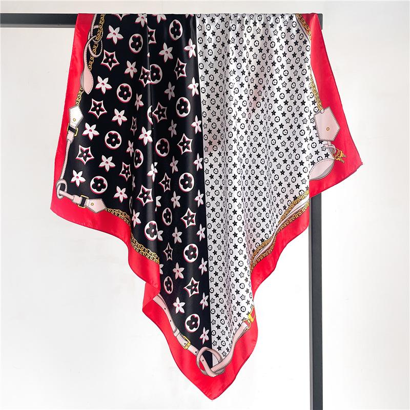 

90 * 90 см новый шелковый шарф женский весенне-летний декоративный шарф солнцезащитный дорожный платок осенне-зимний шарф тонкий выпуск 90*90cm