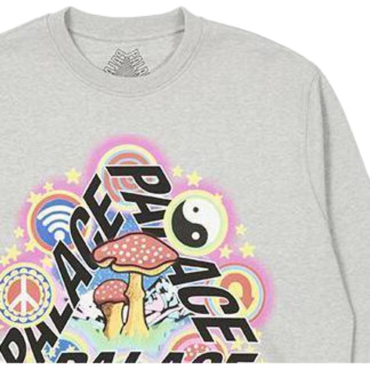 Palace Bun 5G Crew Grey Marl Unisex Tops P23CW035