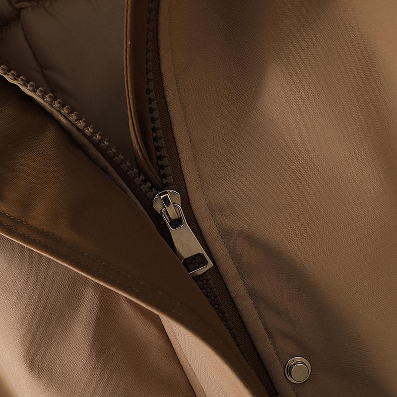 Giacche lunghe con collo in pelliccia sintetica per donna, nuova fodera invernale, cappotto imbottito femminile staccabile, parka invernale stile coreano con cappuccio