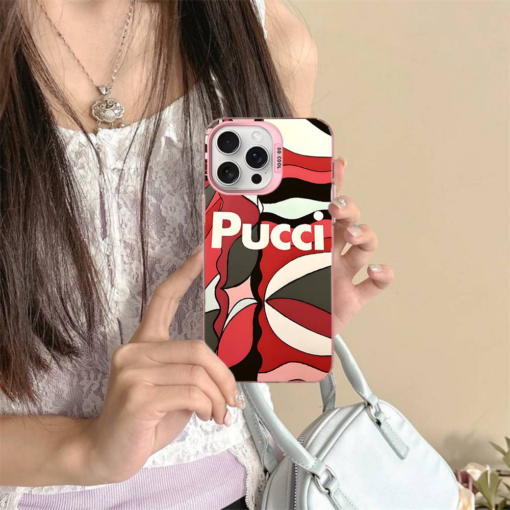 E-Emilio Logo Pucci Phone Case For IPhone 17 16 15 14 13 12 11 Pro Max Plus Pro Colorful Shell