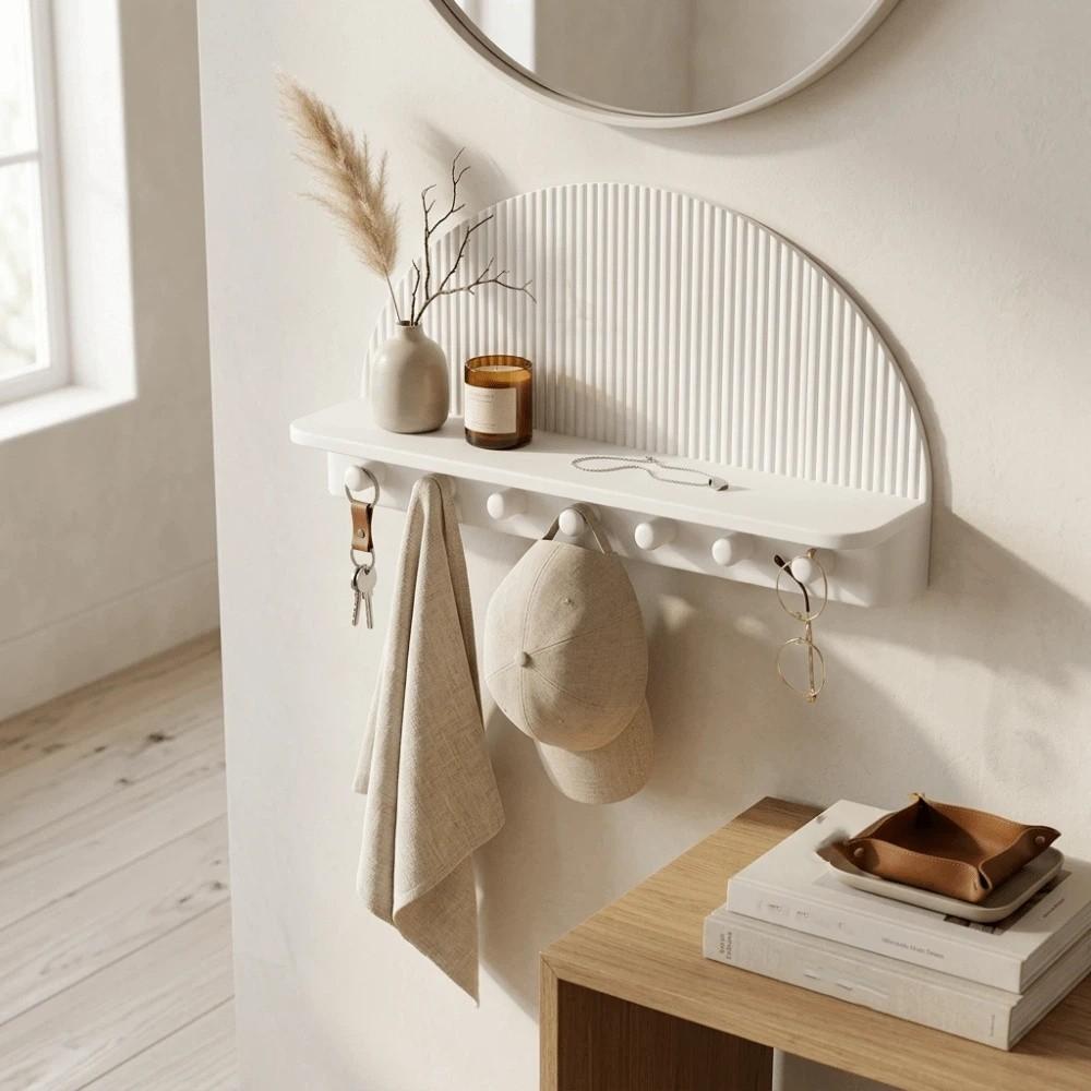 3D Printed Wall Mount Storage Rack Wall Decor Hanging Shelf Space Saving Wall Organizer Indoor