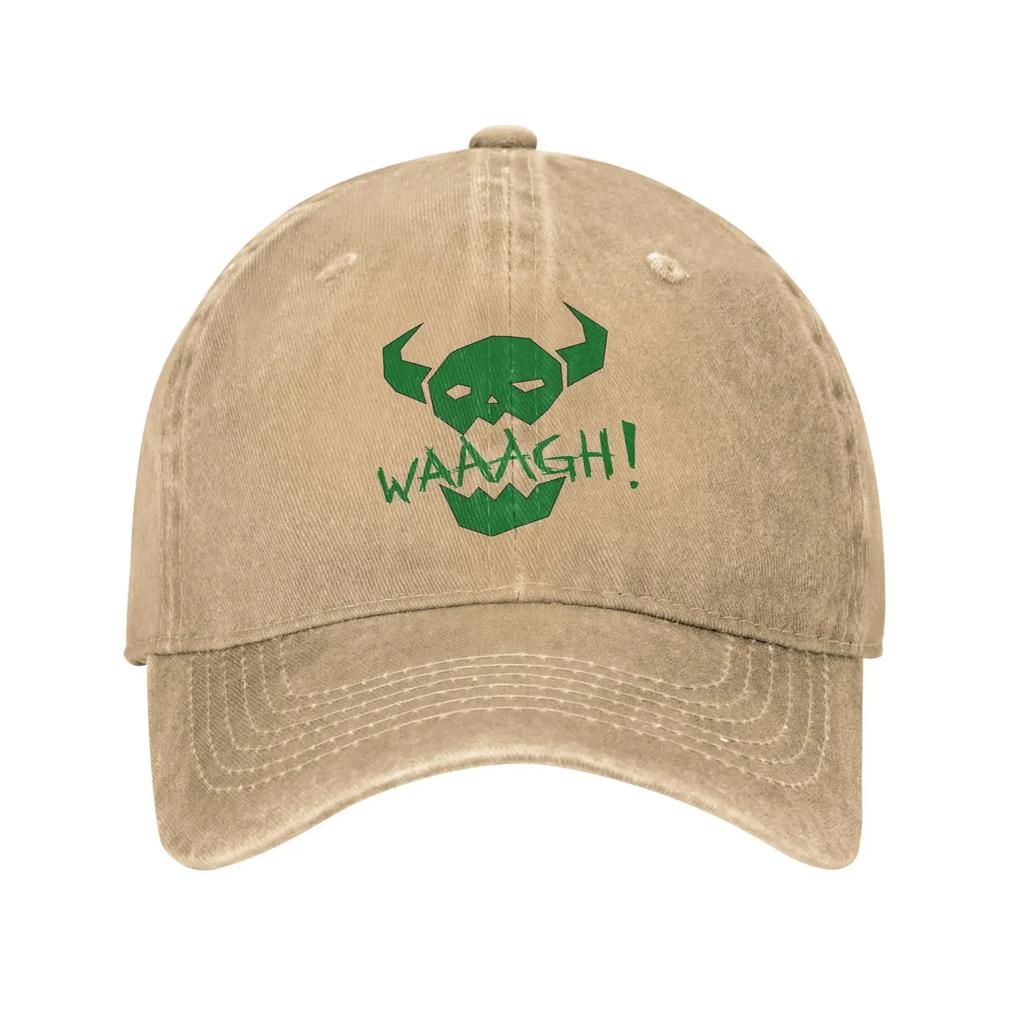 Unisex Ork WAAAGH! W-Warhammer 40k Druckmützen Vintage verwaschene Jeans Baseballkappe verstellbar
