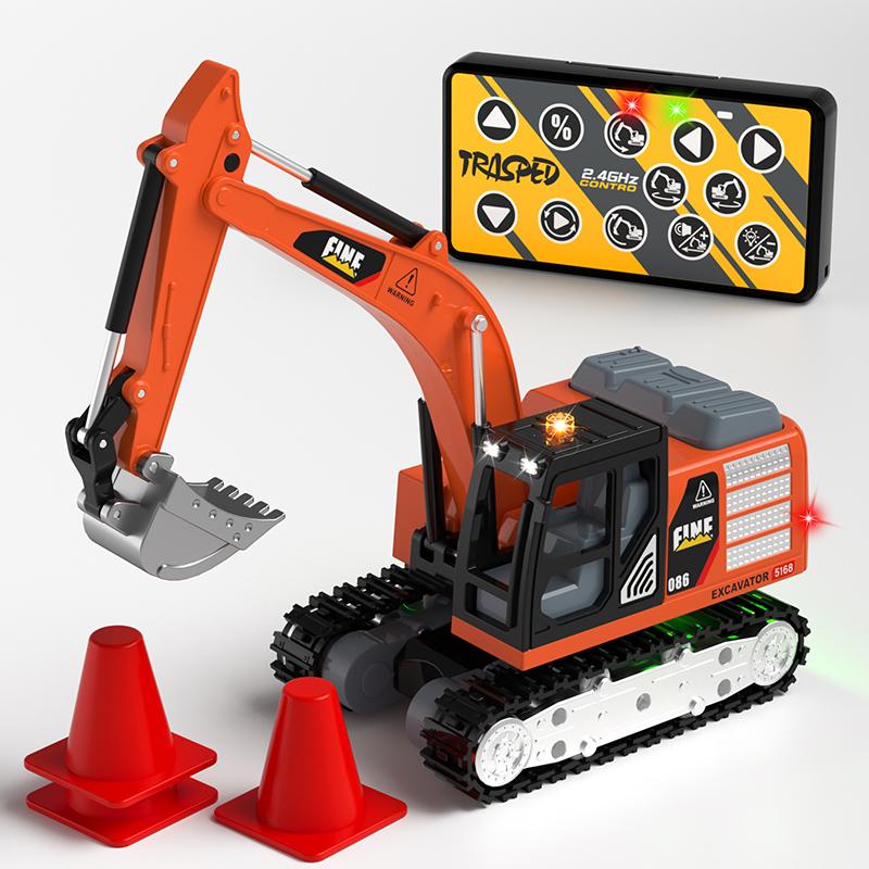Hg4-301 New Rc Truck Electric Remote Control Excavator Simulation Alloy Engineering Vehicle Toy Car Bulldozer Model Toy Gifts