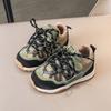 Spring Kids Leather Chunky Sneakers 1-6 Years Breathable Spliced Toe Cap Sports Shoes For Boys And Girls Casual Walkers