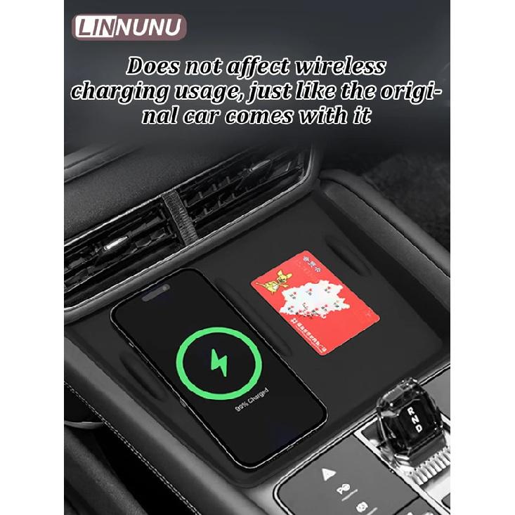 Linnunu Fit for Byd Sea Lion 07Ev2024 Automotive Interior Accessories Central Control Wireless Charging Silicone Mat Central Protective Mat Anti-Slip