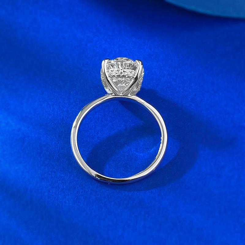 Jewelry Four-Claw Inlaid 9 * 13Mm Pigeon Egg Diamond Ring Marriage Proposal Engagement Girlfriend Ring