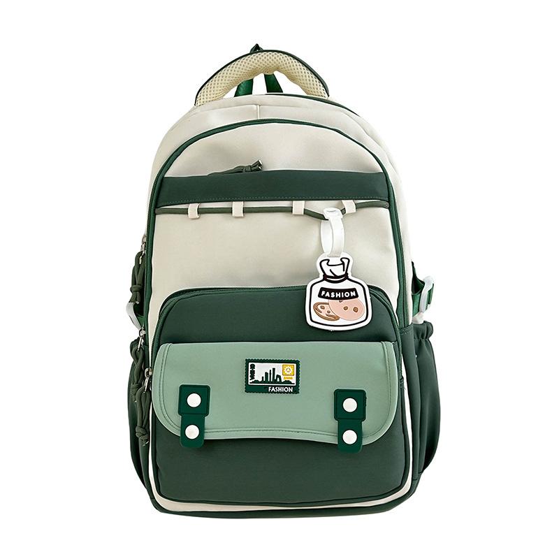 School Season Junior High School Student Schoolbag Female High School Student Large Capacity Backpack Student Casual Contrasting Color Backpack