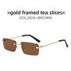 Fashion Unisex Square Frameless Sunglasses With Uv400 Protection For Summer Outings And Parties