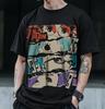 Classic Anime Printed Top Y2K Retro T-shirt Printed Cotton Round Neck Short Sleeve Casual Loose Oversized Streetwear Unisex