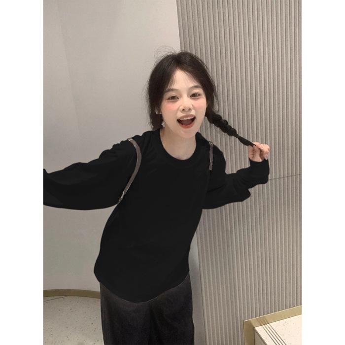 

Женская приталенная футболка с длинным рукавом в корейском стиле - Мода осень/весна XXXL чёрный