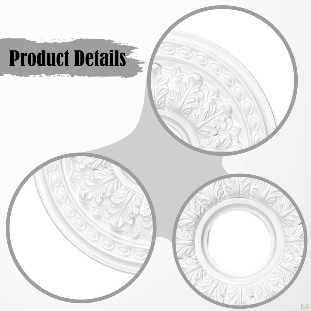 , Roseta de Teto Elegante, Versátil e de PU para Luminárias – Placa Decorativa para Quartos, Bibliotecas,