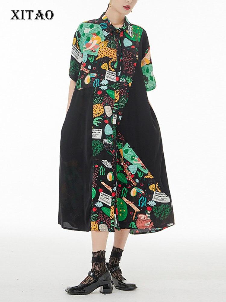 

XITAO платье с нерегулярным принтом, модное повседневное женское платье ZY7095