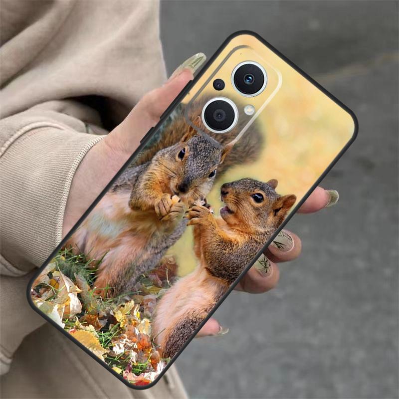 Squirrel Cute Animals Case For OPPO Reno 11 11F 10 Pro 4Z 5Z 8T 5 6 7 8 Lite OPPO Find X5 X6 Pro X2 X3 Lite Cover