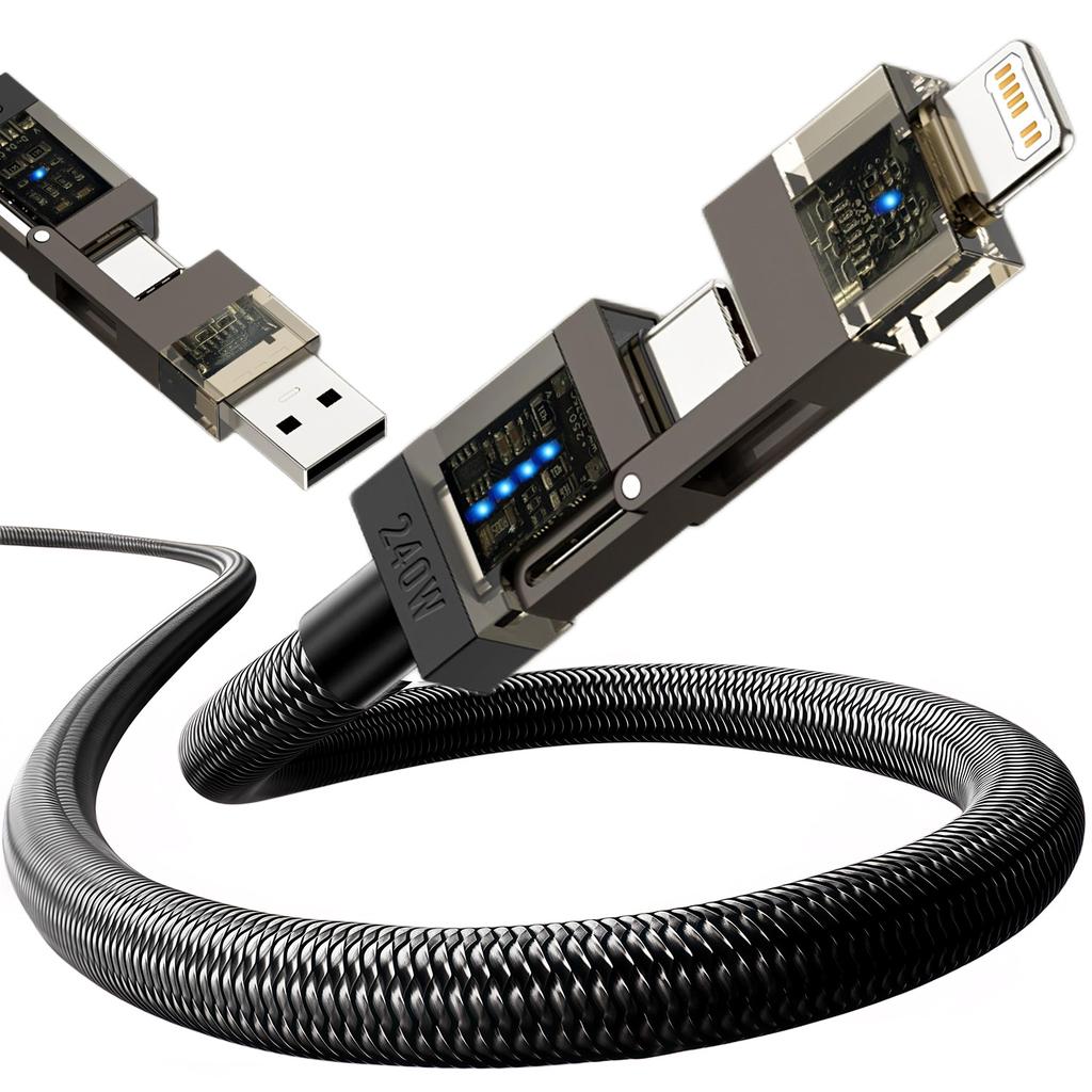 4 In 1 USB C Cable Fast Charging Data Cable PD Multifunction Charger Cord For iPhone Samsung Huawei Xiaomi USB Cable
