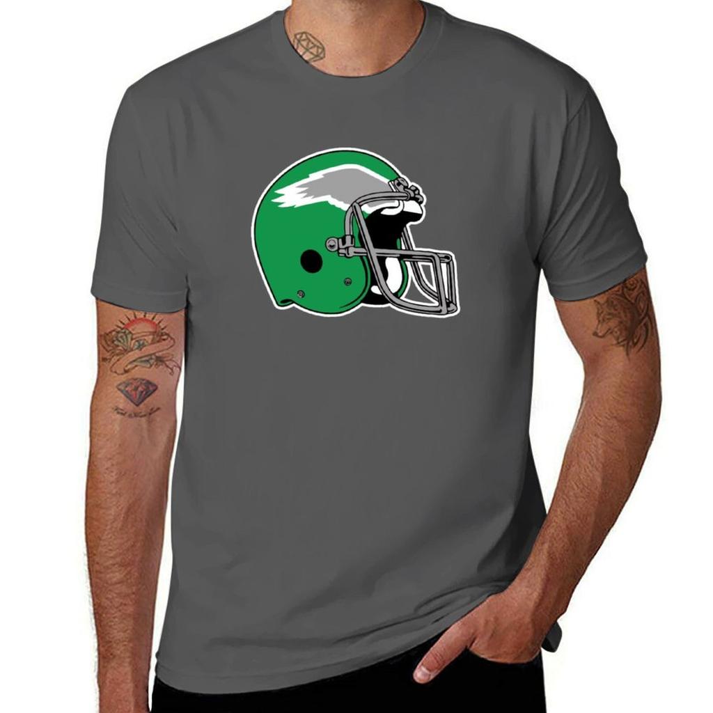 Eagles 80s Throwback Helmet TShirt Simple Casual Short Sleeve Tee