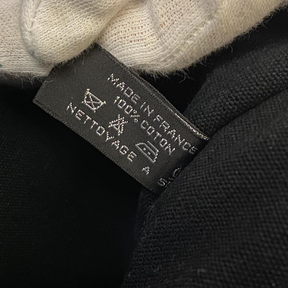 Hermes Stripe Canvas Fool Toe Tote GM Tote Bag Black Canvas Unisex Used