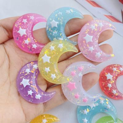 8 sztuk Nowe Urocze Kreskówkowe Gwiazdki, Seria Księżyc Płaskie Żywiczne Akcesoria Scrapbooking DIY Biżuteria Spinka do Włosów Dekoracja Rękodzieło
