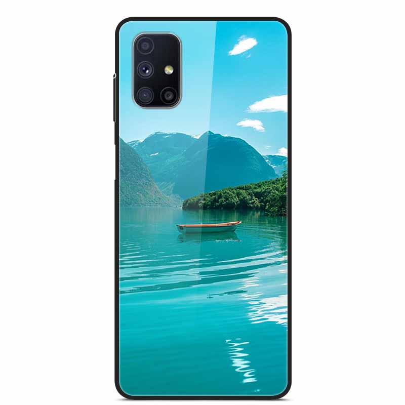 Glas-Rückseite für Samsung Galaxy M51 M31 Hülle Harte gehärtete Glas Hülle für Samsung A71 A51 Hülle A 51 71 M 51 31 Funda Coque