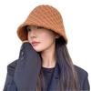 Korean Style Square Pattern Knit Sun Hat With Warmth And Airflow For Casual Wear