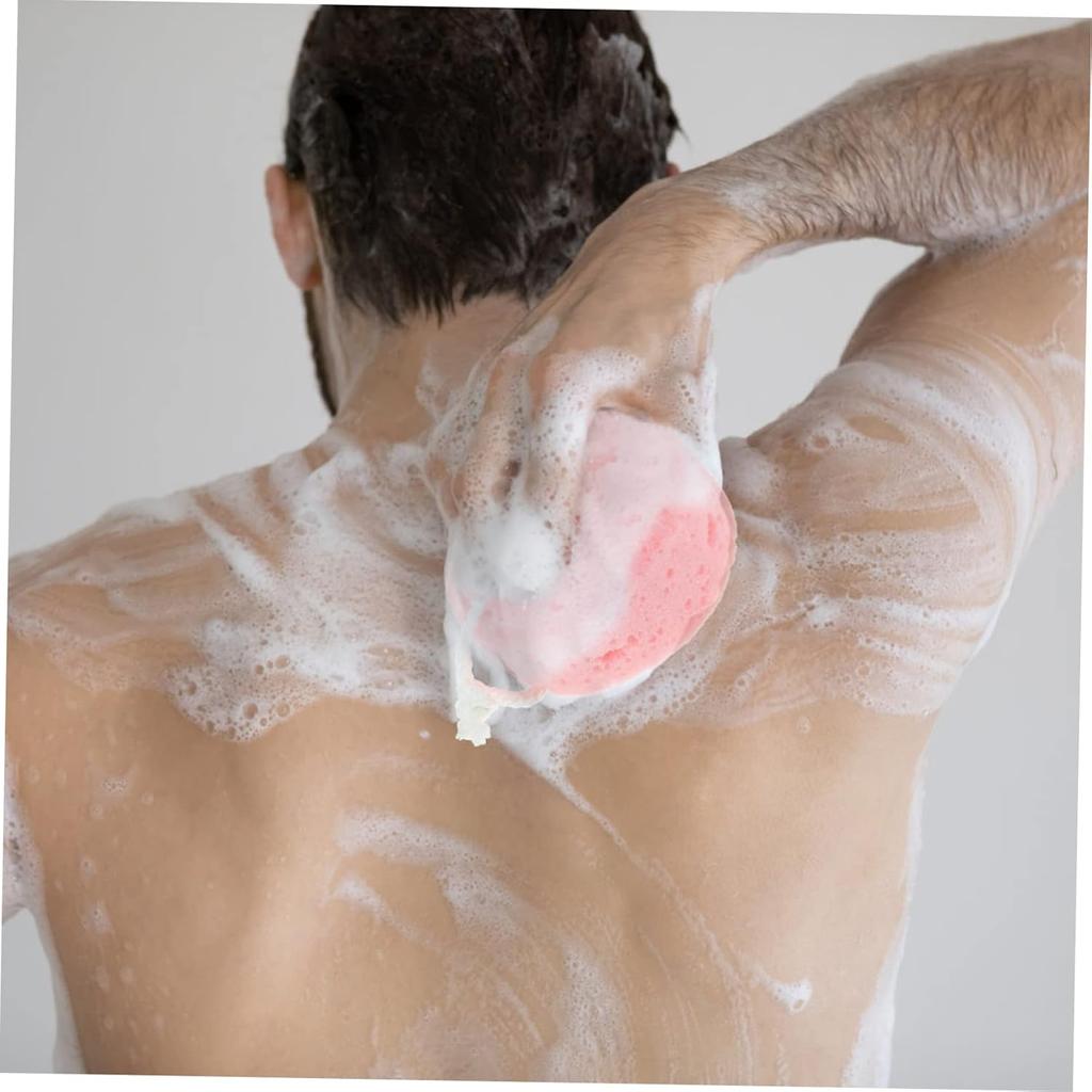 FRCOLOR 3Pcs Bath Sponge Scrubbers Bath Foam Shower Cleansing Exfoliating Scrubber Kids and Adults Soft Skin-Friendly Loofah Back Bathroom Honeycomb