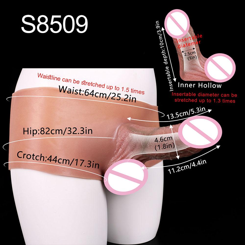SXXY Skin Feeling Briefs&Boxer shorts Pants With Large Hollow Dildo Realistic Male Strapon Penis Sleeve Adult Sex Game