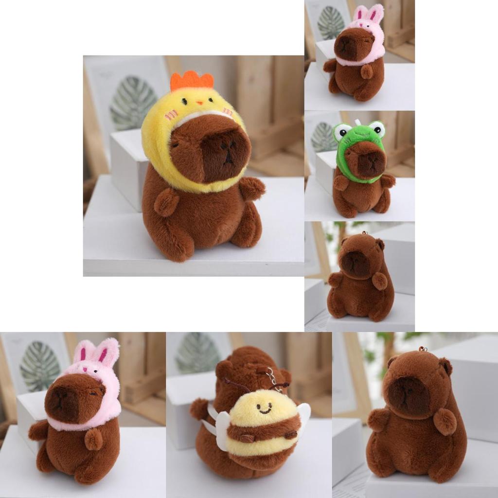 Nadýchaný plyšový klíčenka kapybara v mnoha roztomilých stylech pro děti i dospělé