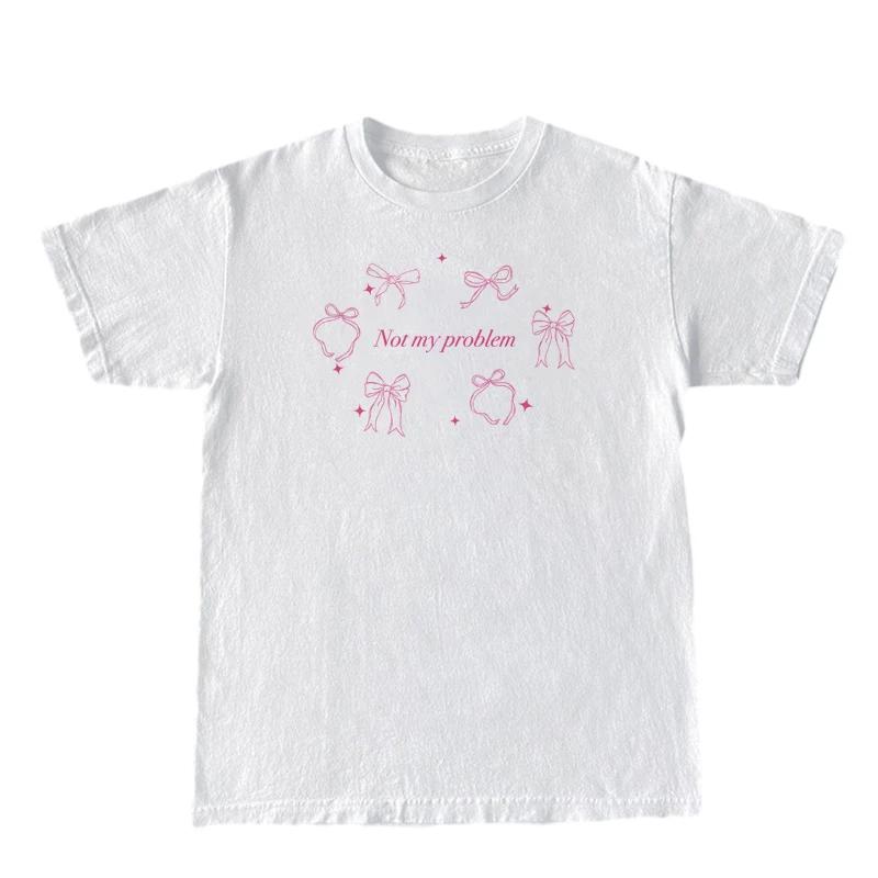 

Trendy Cute Coquette Ribbon Bow TShirts Women Vintage Y2k Aesthetic Tee Shirt FeUnisex Short Sleeve Kawaii Cottagecore Clothes S