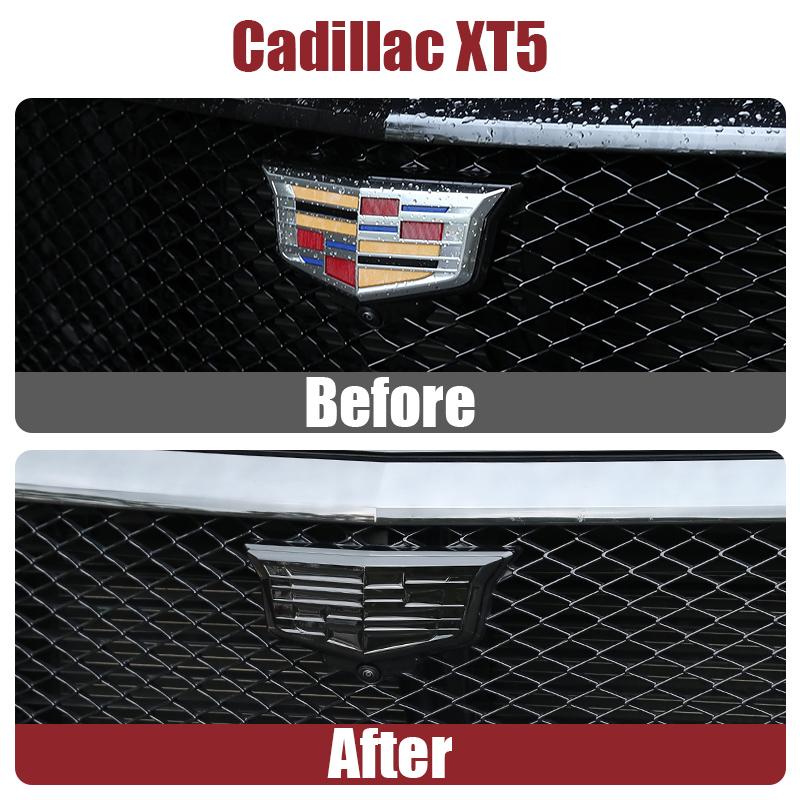 2PCS New Alloy Car Front Grille Emblem Rear Trunk Badge Stickers Decals for Cadillac XT5 2016-2025 Auto Modification Accessories