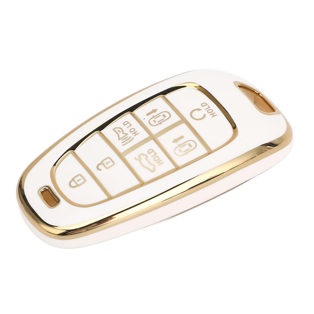 7 Buttons Car Key Fob Cover PU Full Coverage Protective Portable Car Key Cover Protector for Sonata     2022 To 2024