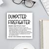 Funny Office Decor Dumpster Firefighter Wood Block Box Sign Office Desk Shelf Decor, Funny Coworker Boss Gifts