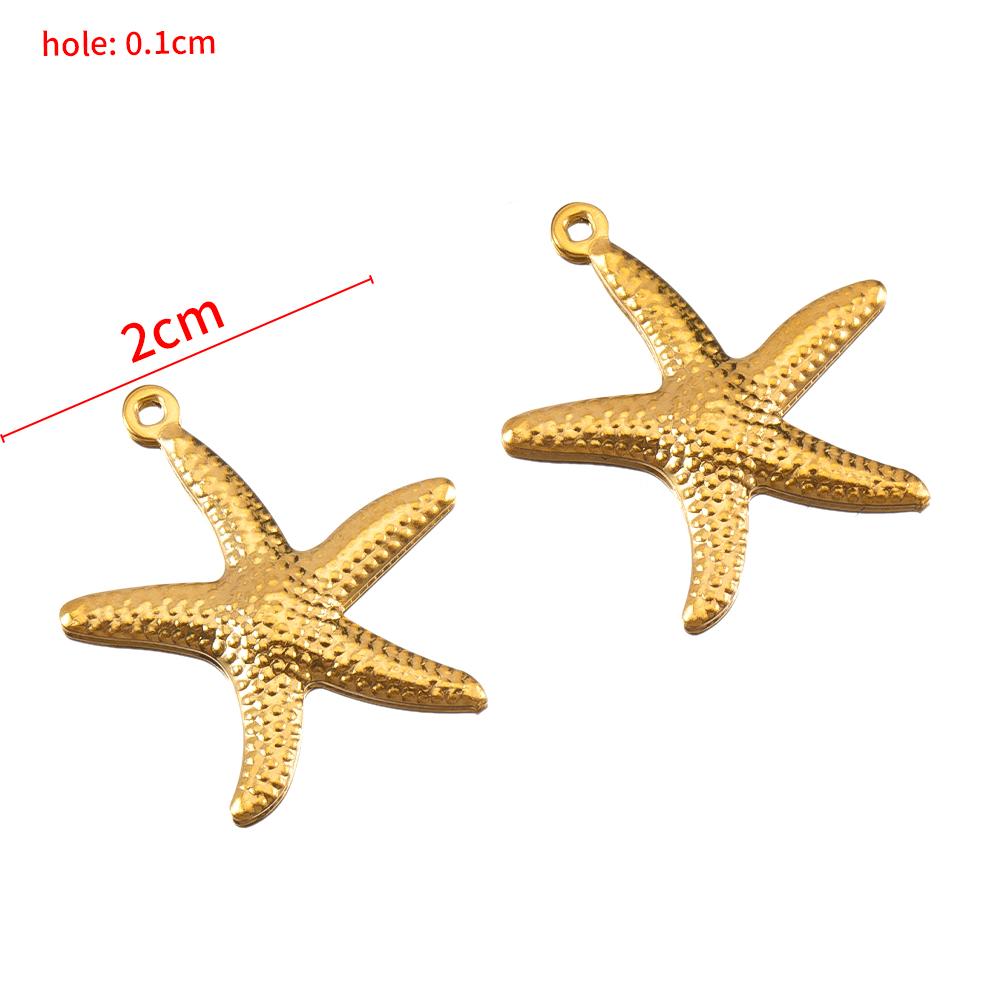 10pcs Stainless Steel Starfish Shell Charms Marine Animal Charms For Making Earrings Ocean Necklace Bracelet Jewelry Accessories