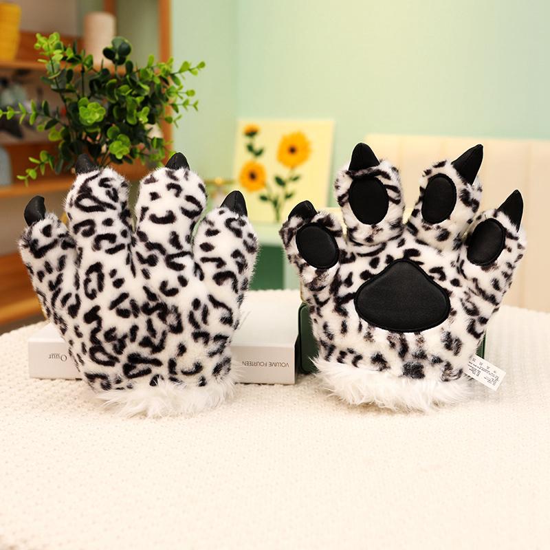 Cute Bear Paw Gloves Furry Cosplay Lion Tiger Panda Giraffe Anime Party Cosplay Costume Simulated 2D Animal Series Claws Plush