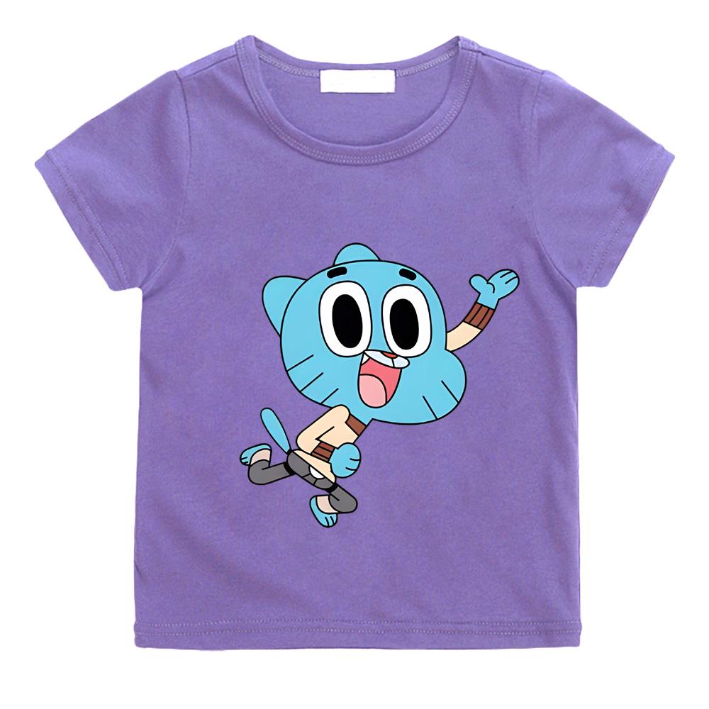 Kawaii Cotton T Shirt The Wonderfully Weird World of Gumball Kids T-Shirt Street Fashion Graphic Tshirts Breathable Casual Tees