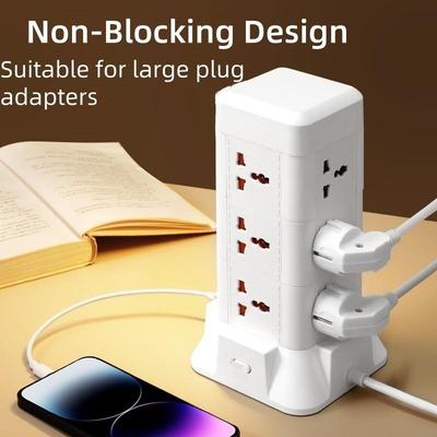 Multiple Ports Automatic Overloaded Switch Socket Board Household Power Expansion Tower Socket Surge Protector