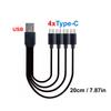 Short Cord 5V USB A C To Type C Multiple Charging Cable 4 In 1 Micro USB Splitter Adapter Cable 4 Port USB C PD Splitter Cable