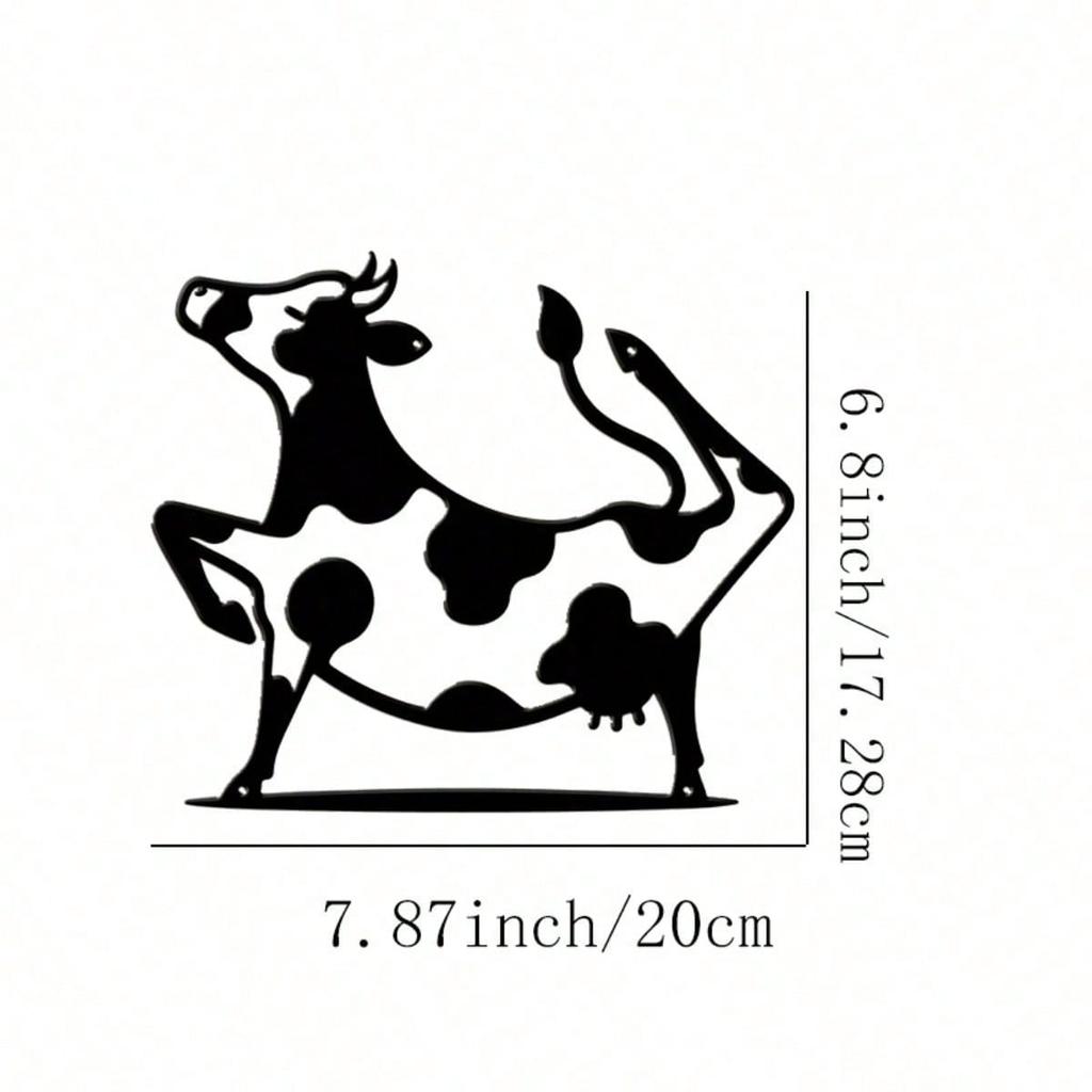 Dancing Cow Metal Wall Art Farmhouse Decor Sculpture Gift