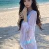 Summer Beach Wear Plain Sun-protection Pullovers Bikini Cover Up Bottoming Shirts  Women