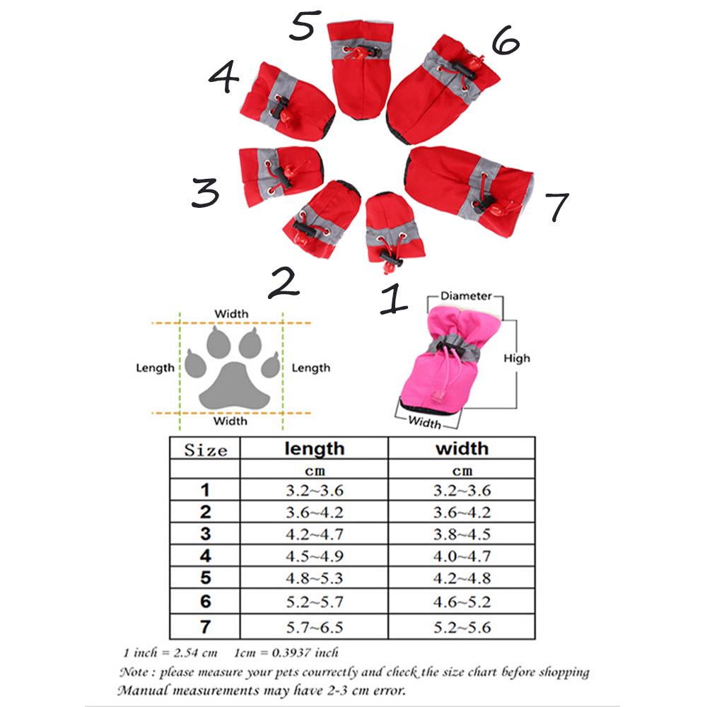 4pcs New Protective Fashion Dog Shoes Puppy Warm Boots Waterproof Anti-slip Footwear