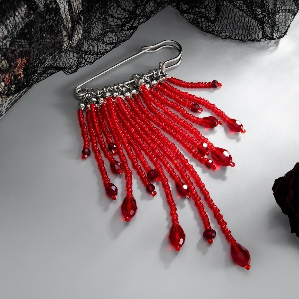 Red Crystal Clasp Badge Safety Clasp Lapel Pin Fashion Brooch Pin  Party Match