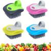 1 PC/2PCS Multi Purpose Vegetable Brush Set Plastic Handle,Non Electric Reusable Fruit and Potato Scrubber with Medium Firmness Bristles,Silicone Edge