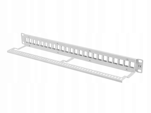 Patch panel pusty Lanberg PPKS-1024-S 24 port 1U 19" do modułów keystone szary