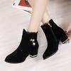 Fashion Plain Ankle Boots for Women Lace Splicing Suede Woman Short Shoes On Promotion Sale Goth Fashion 2025 Booties High Quality Offer