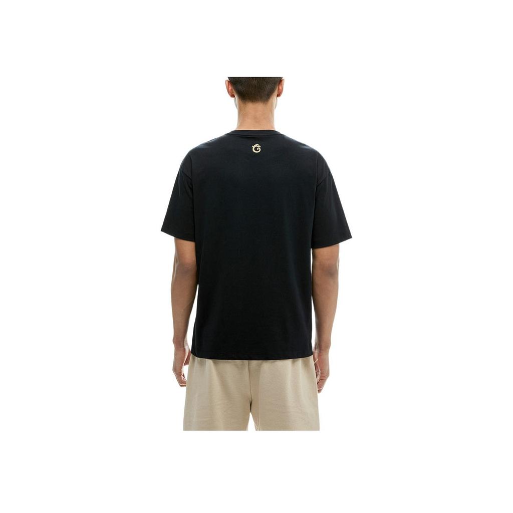Anta Graphic Print Round Neck T-Shirt Unisex tops Black 172130106-2
