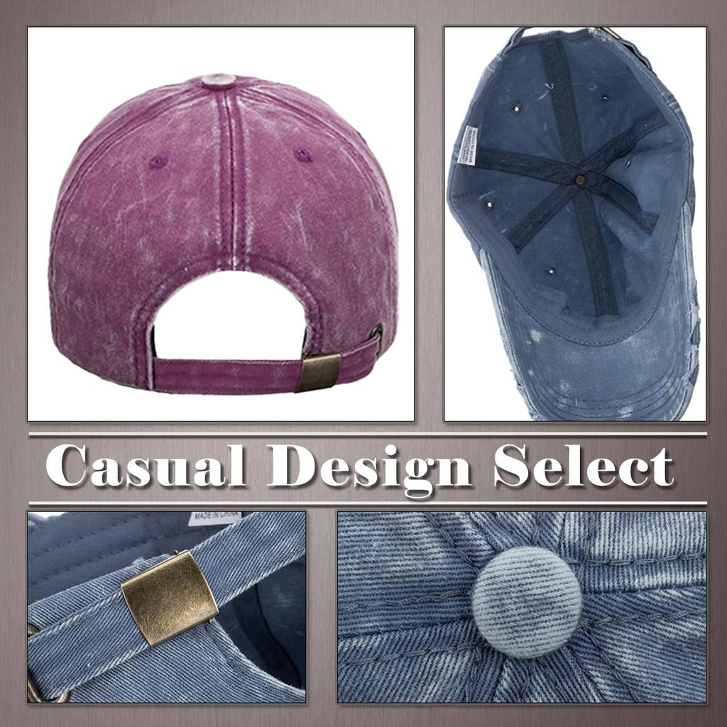 One Limitation Solid Color Distressed Single for Running and Outdoor and CP338 Cap, Color, Activities, Men's Women's, (Blue)