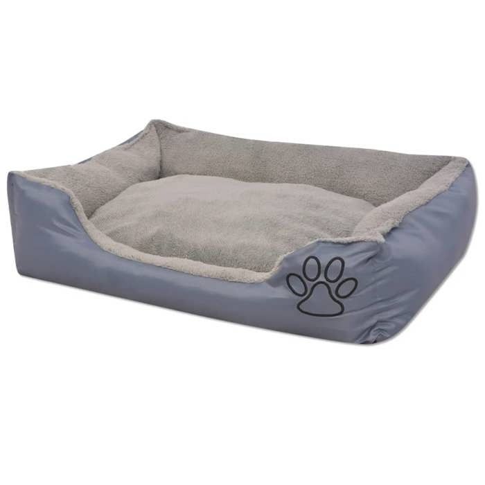 Lit pour chiens - vidaXL - Taille S - Gris - Rembourré - Intérieur