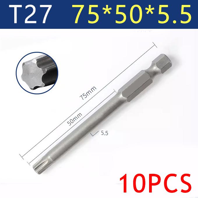 8/10 шт. Шестигранный хвостовик Torx для отвертки 75 мм Plum Магнитные биты Torx для отвертки T8 T10 T15 T20 T25 T27 T30 T40