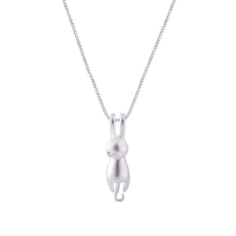 Vintage 925 Sterling Silver Cat Necklaces For Women Luxury Elegant Jewelry Choker Jewellery Money 925