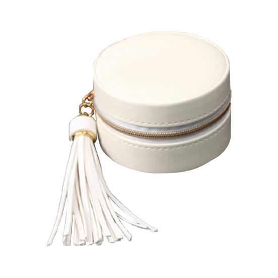 

Цилиндрическая шкатулка для драгоценностей, водонепроницаемый фланелевой удобный сенсорный органайзер для ювелирных изделий для браслета белый