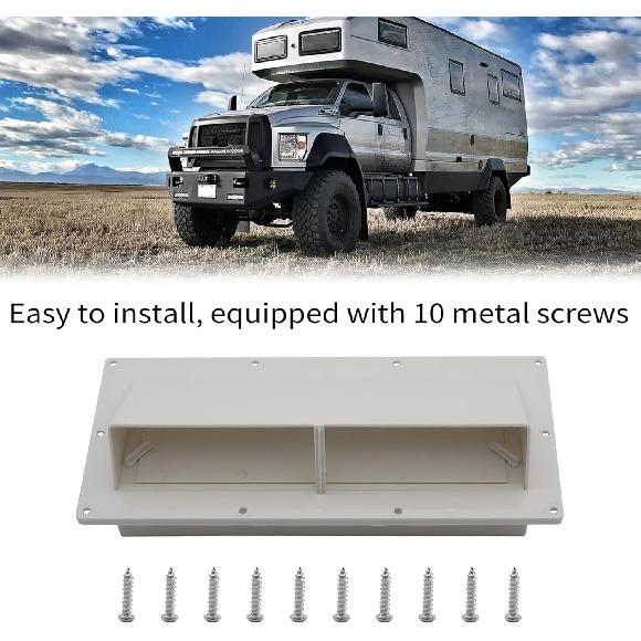 RV Range Hood Exhaust Hood, Range Hood Vent Cover with Lockable Clip,RV Microwave Vent Cover for Outside Exterior Side Vent Microwave Vent Cover