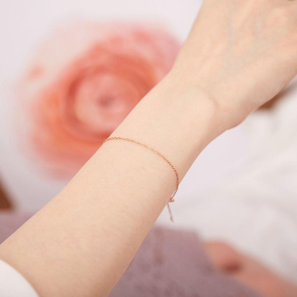 14K Twisted Chain Single Row Bracelet